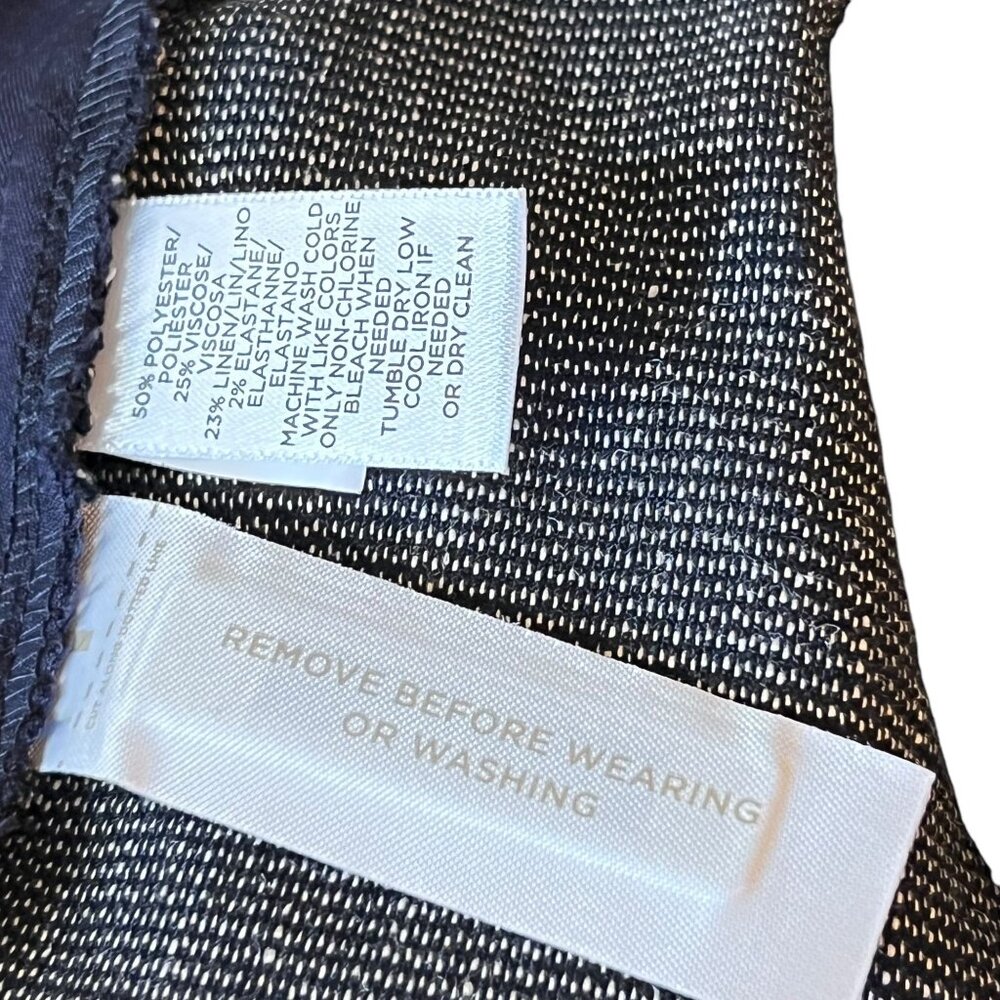 Ann Taylor Loft Marisa Trousers 8T Gray Black Weave Wide Leg Pockets Career Pant - Picture 10 of 15